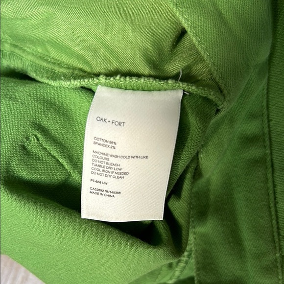 OAK + FORT Bright Green Wide Leg Pants - Picture 5 of 6